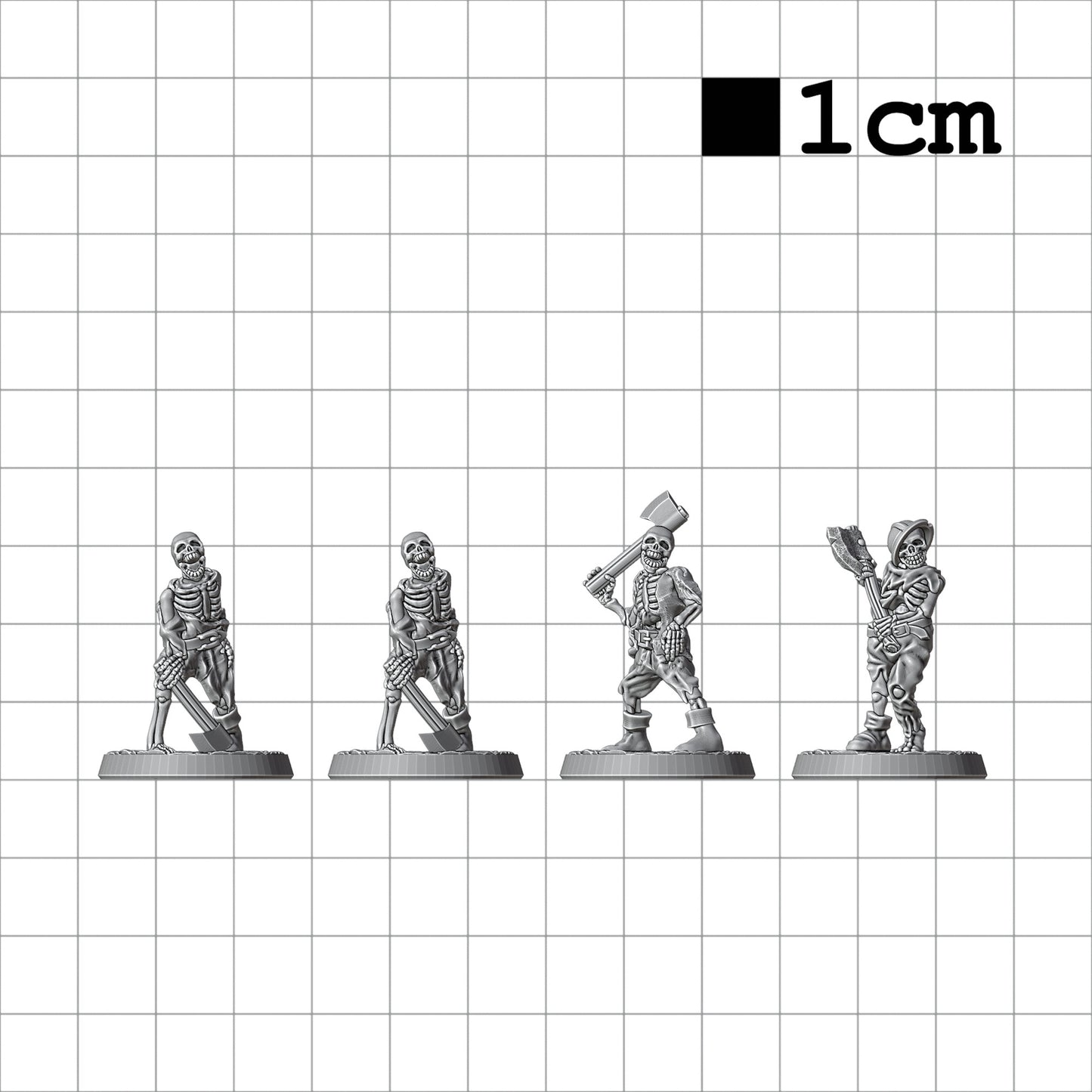 Tabletop Terrain Skelette mit Axt | 28mm Fantasy Scenery für DnD, RPG und Wargaming