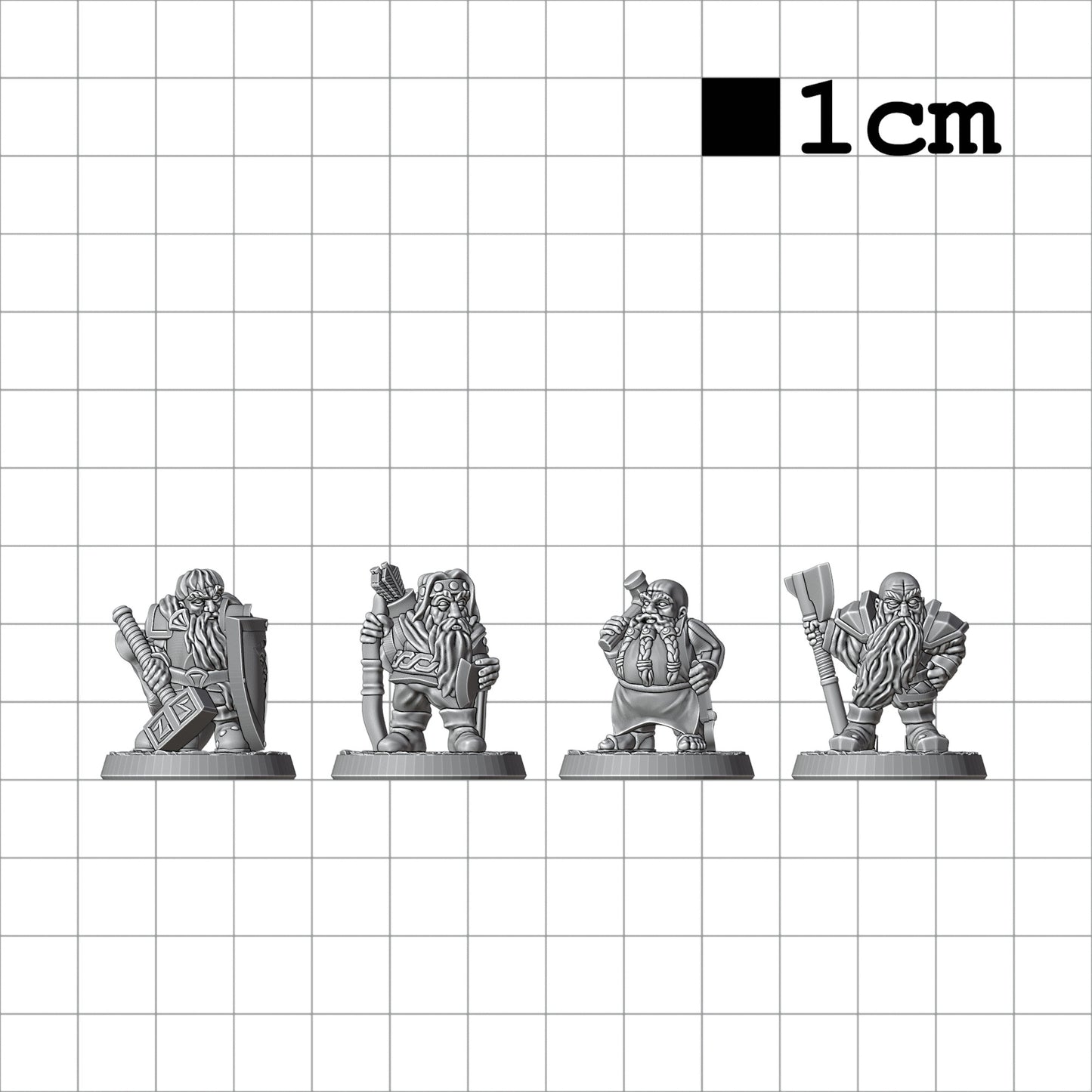 Tabletop Terrain Zwerg Krieger Set 2 | 28mm Fantasy Scenery für DnD, RPG und Wargaming