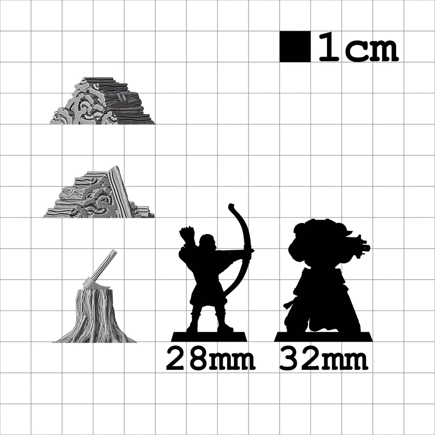 Tabletop Terrain Holz | 28mm Fantasy Scenery für DnD, RPG und Wargaming