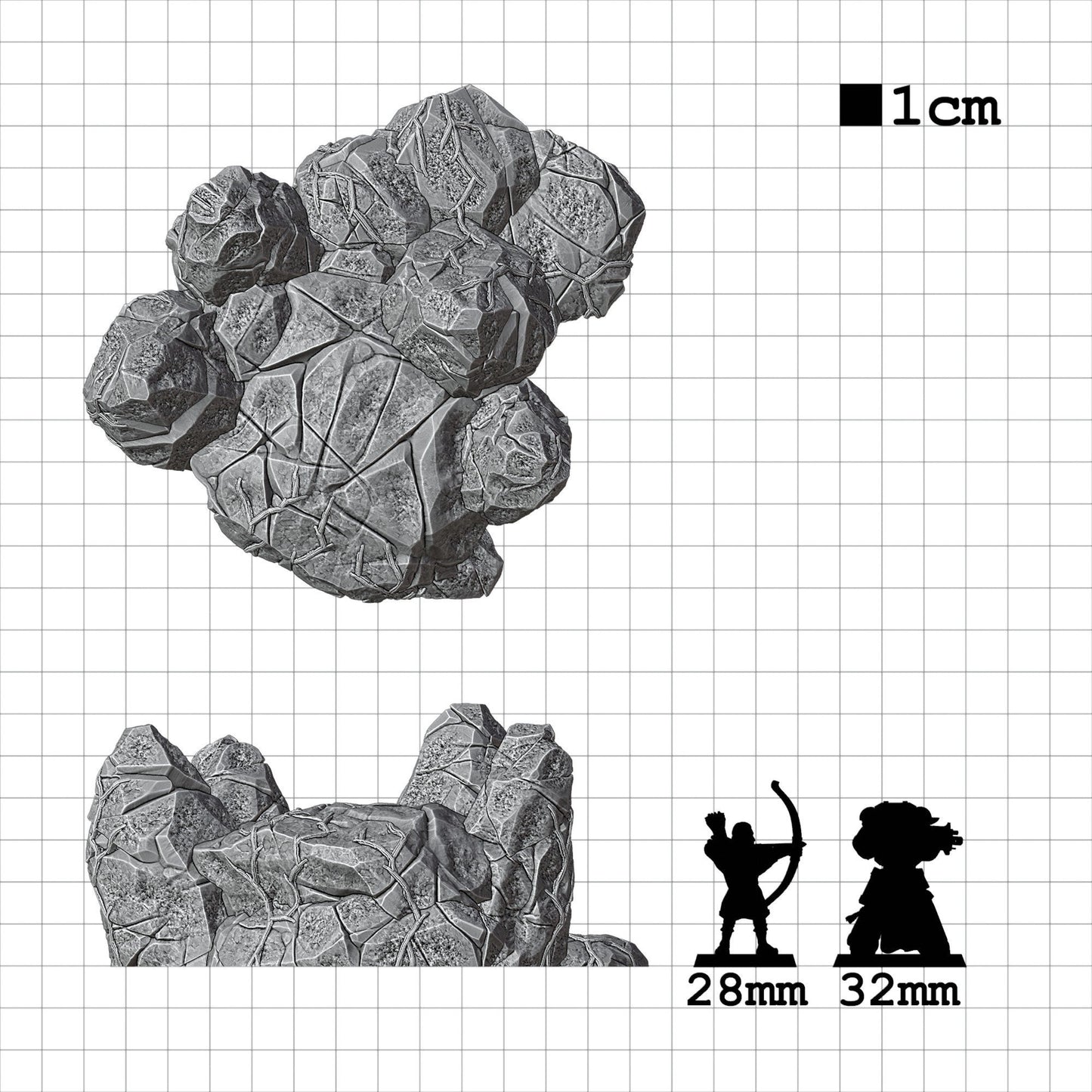 Tabletop Terrain Fels Plattform | 28mm Fantasy Scenery für DnD, RPG und Wargaming