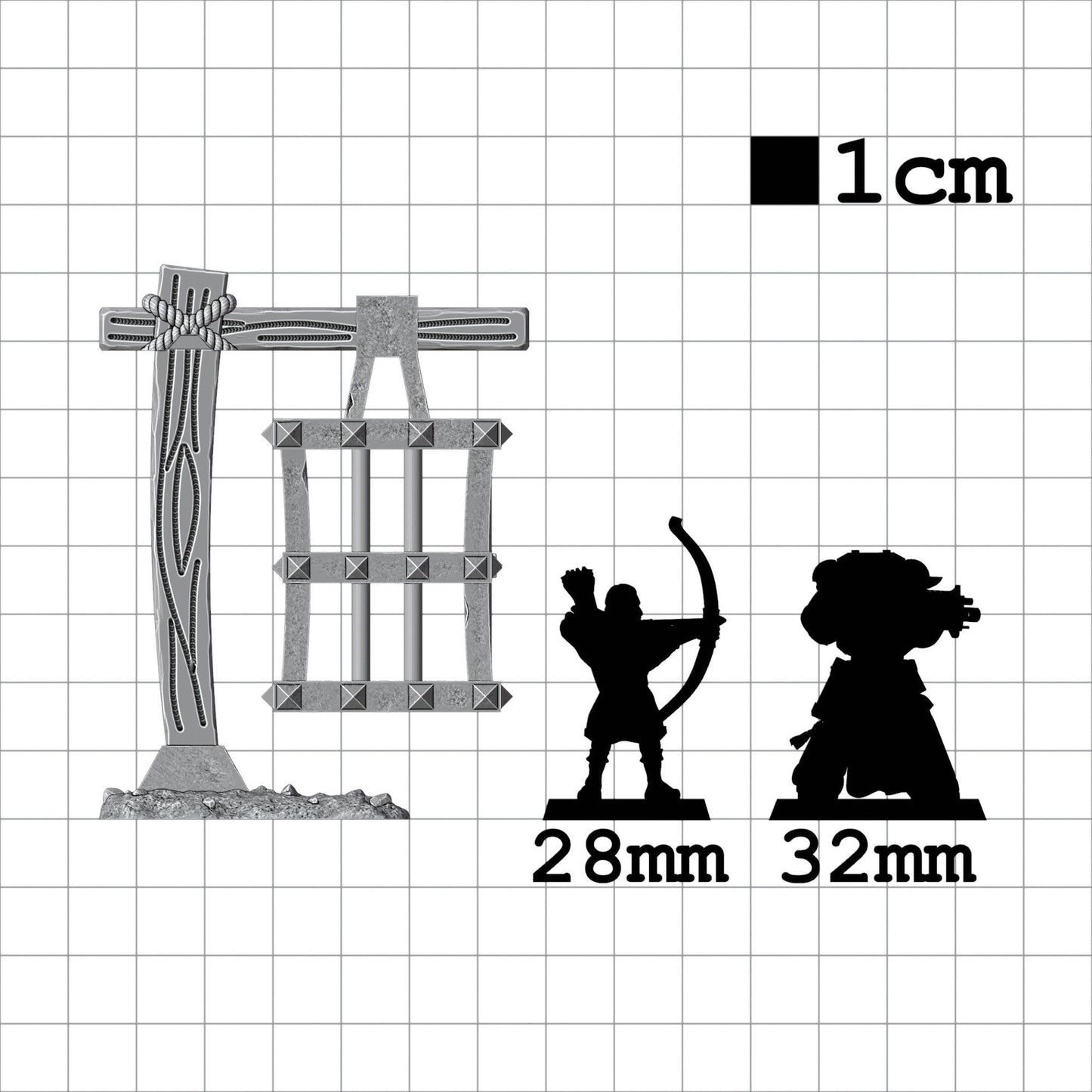 Tabletop Terrain Käfig | 28mm Fantasy Scenery für DnD, RPG und Wargaming