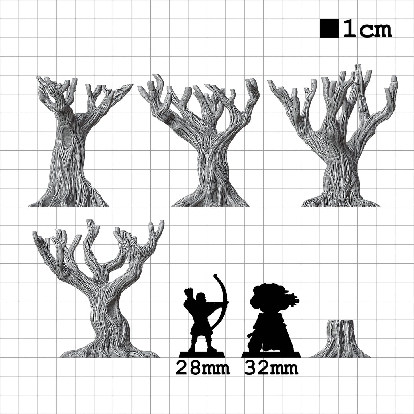 Tabletop Terrain Bäume | 28mm Fantasy Scenery für DnD, RPG und Wargaming