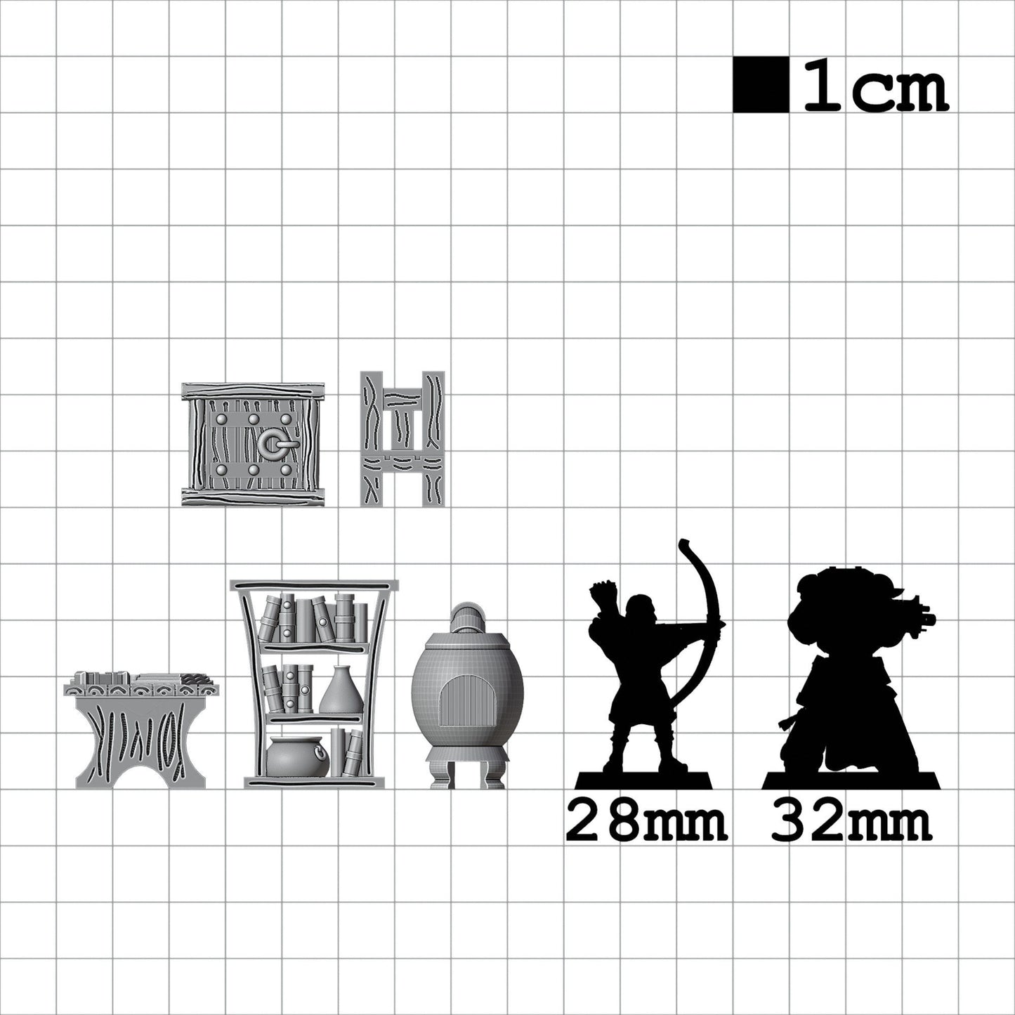 Tabletop Terrain Einrichtung | 28mm Fantasy Scenery für DnD, RPG und Wargaming