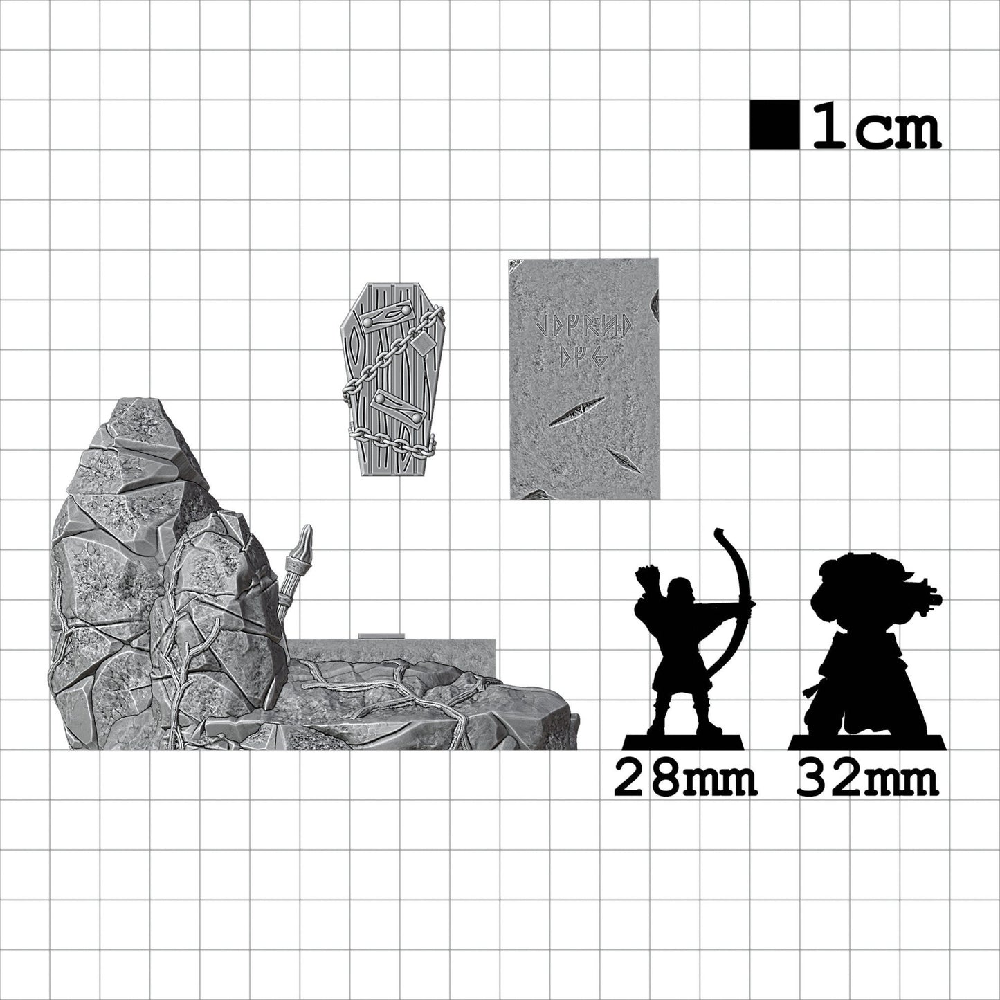 Tabletop Terrain Grabstätte | 28mm Fantasy Scenery für DnD, RPG und Wargaming