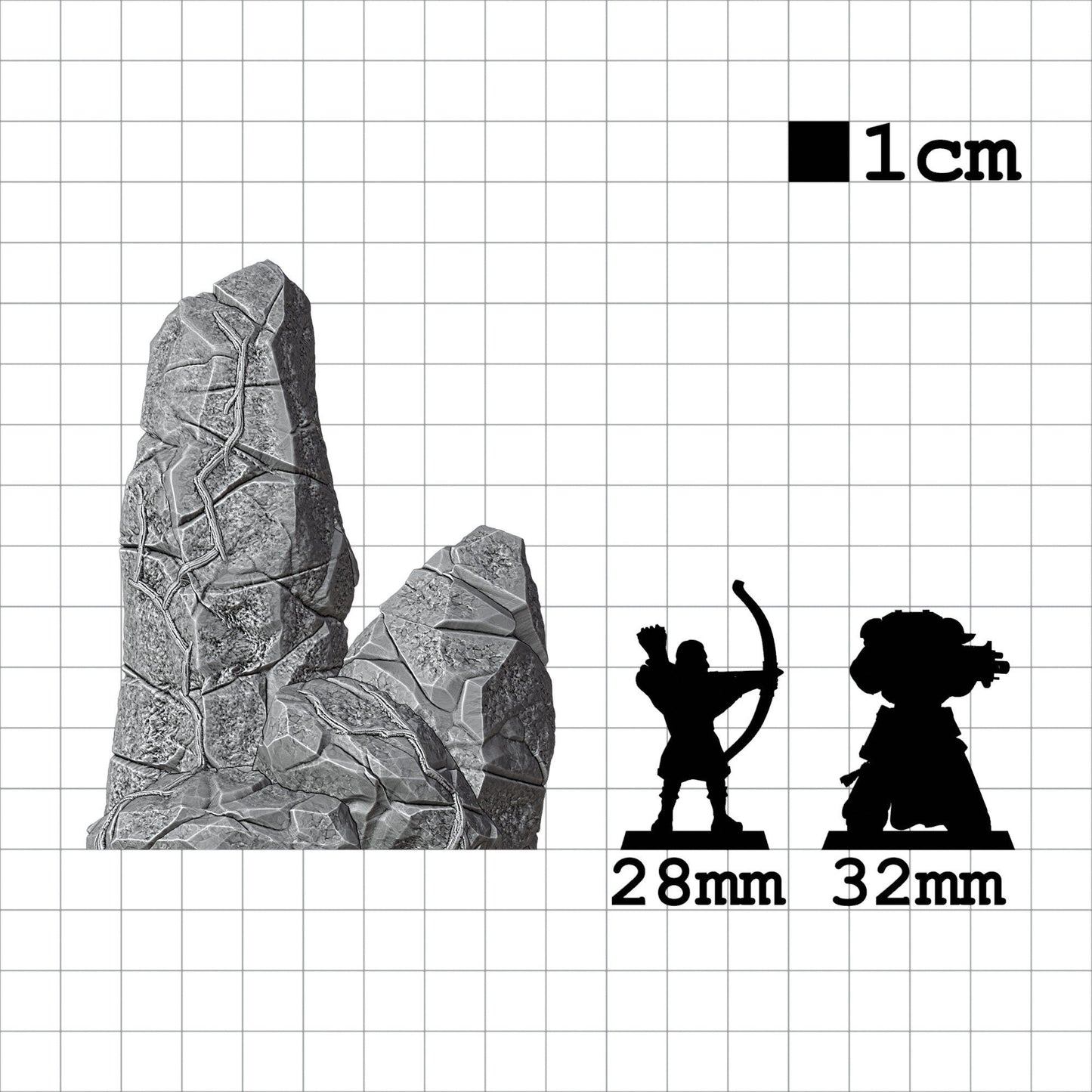 Tabletop Terrain Fels hoch | 28mm Fantasy Scenery für DnD, RPG und Wargaming