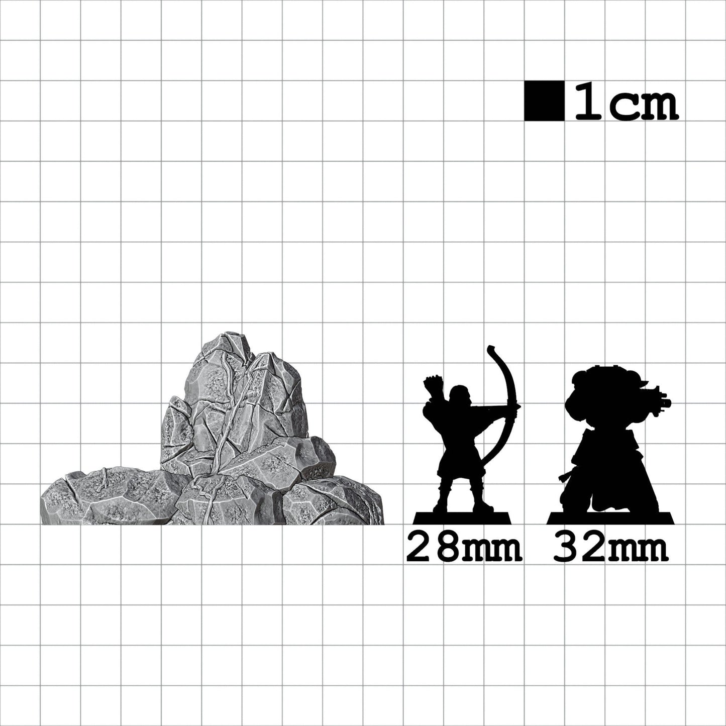 Tabletop Terrain Fels | 28mm Fantasy Scenery für DnD, RPG und Wargaming