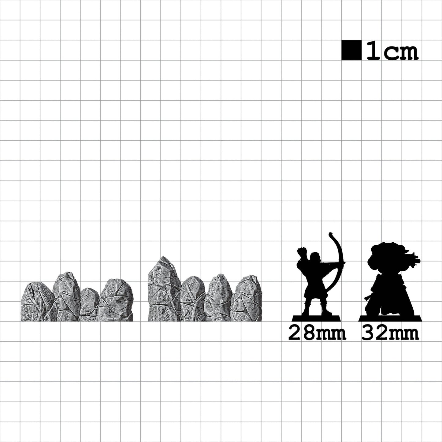 Tabletop Terrain Fels Mauern ×8 | 28mm Fantasy Scenery für DnD, RPG und Wargaming