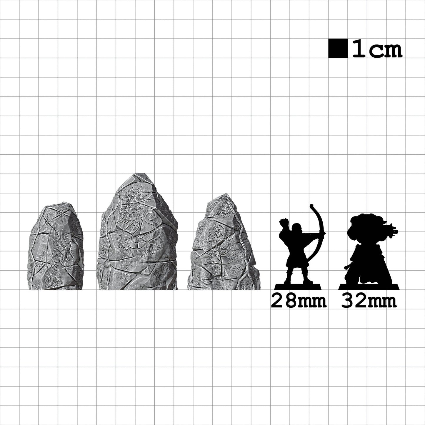 Tabletop Terrain Runen | 28mm Fantasy Scenery für DnD, RPG und Wargaming