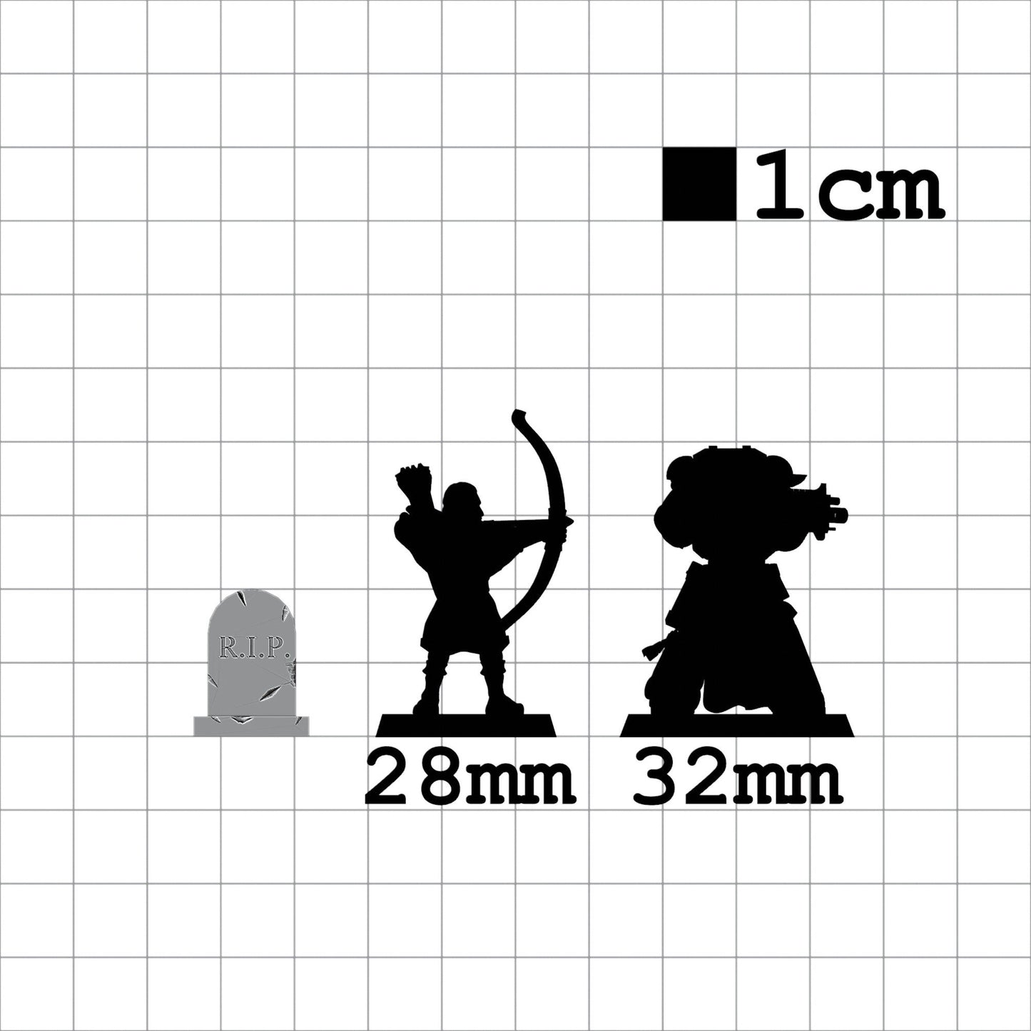 Tabletop Terrain Grabstein RIP ×10 | 28mm Fantasy Scenery für DnD, RPG und Wargaming