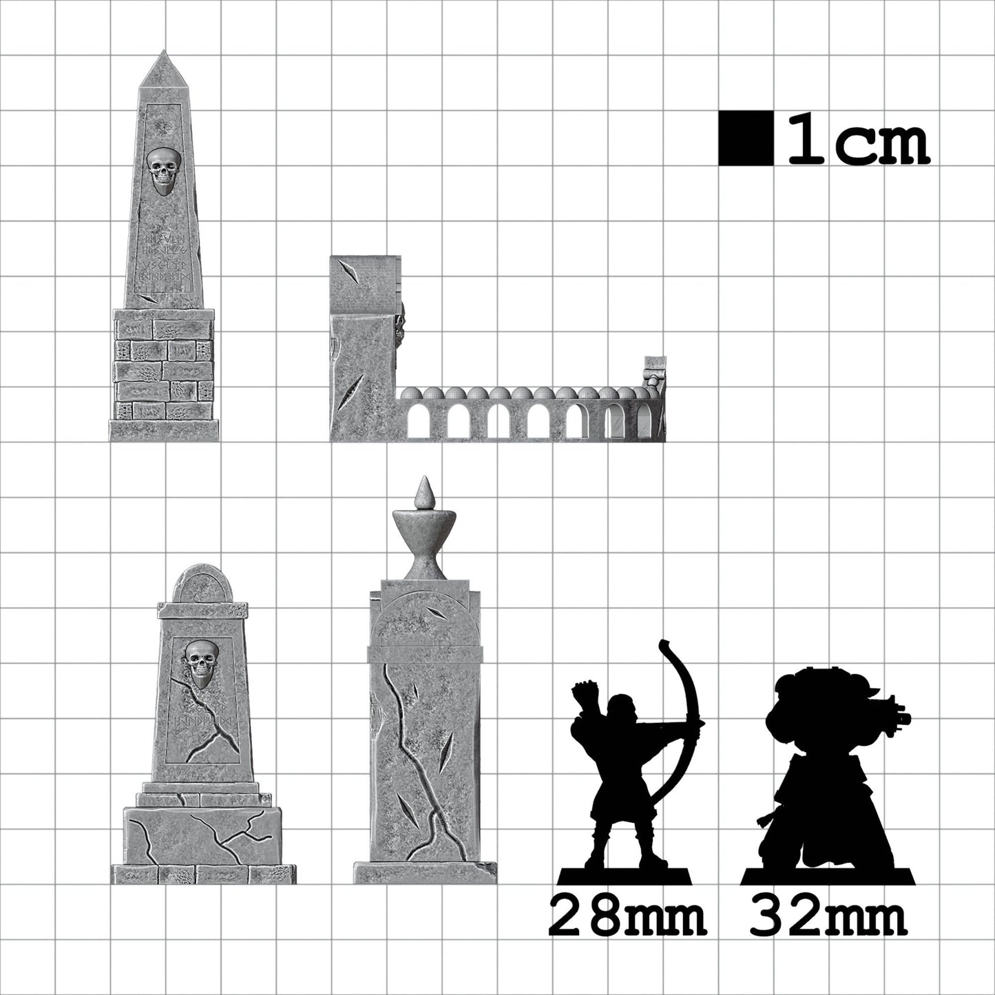 Tabletop Terrain Monumente | 28mm Fantasy Scenery für DnD, RPG und Wargaming