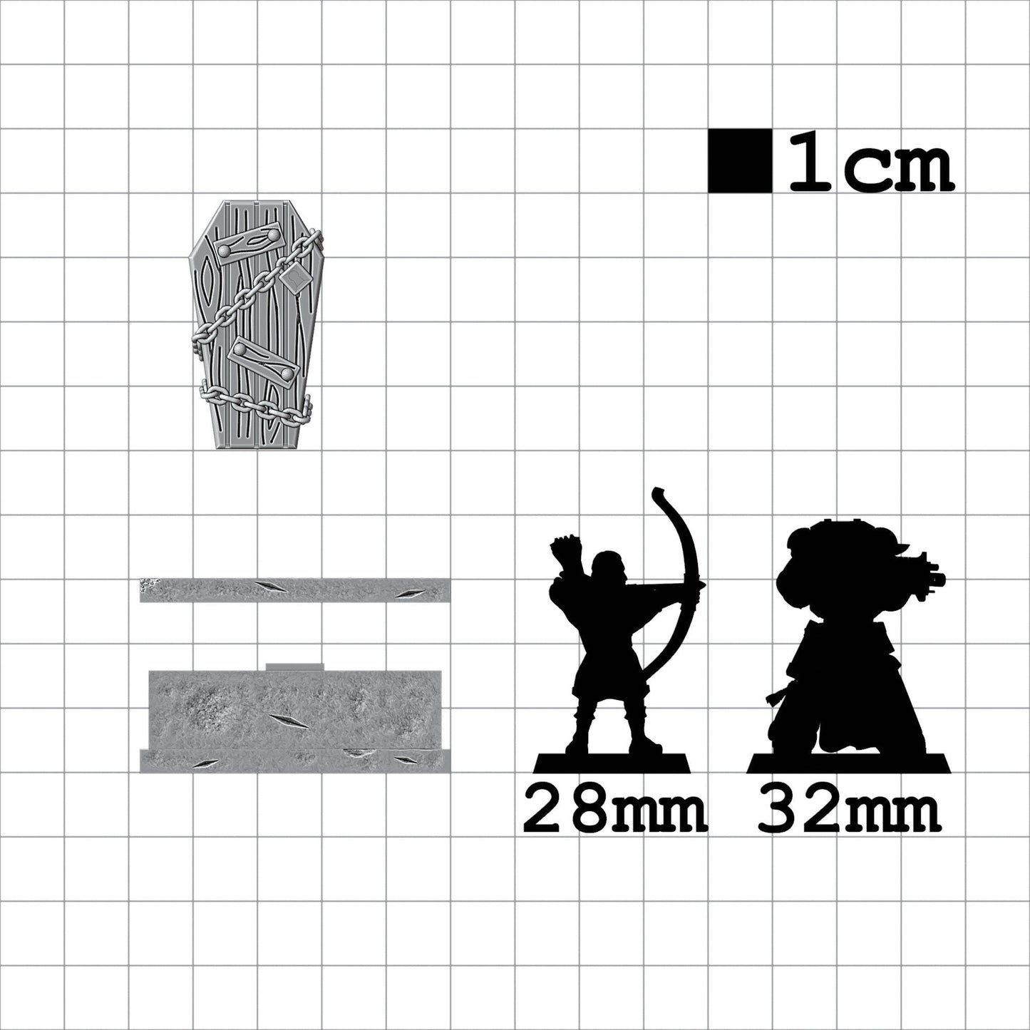 Tabletop Terrain Sarkophag | 28mm Fantasy Scenery für DnD, RPG und Wargaming