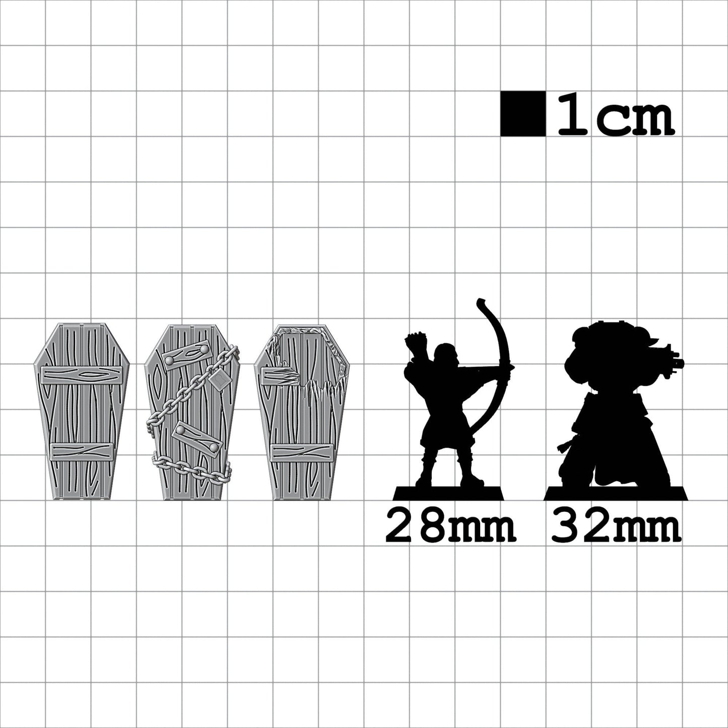 Tabletop Terrain Särge | 28mm Fantasy Scenery für DnD, RPG und Wargaming