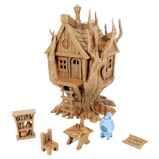 Tabletop Terrain Baumhaus | 28mm Fantasy Scenery für DnD, RPG und Wargaming