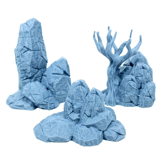 Tabletop Terrain Felsen 3er Set | 28mm Fantasy Scenery für DnD, RPG und Wargaming