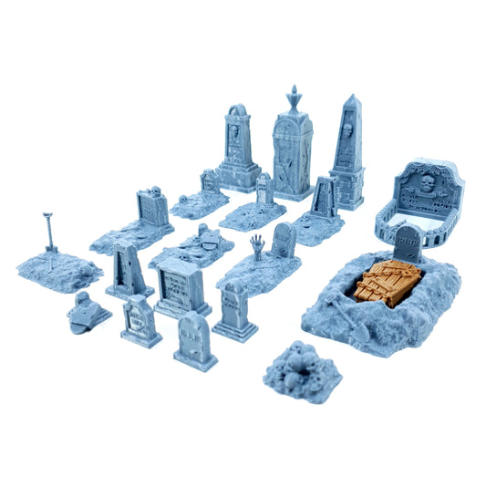 Tabletop Terrain Friedhof Set | 28mm Fantasy Scenery für DnD, RPG und Wargaming