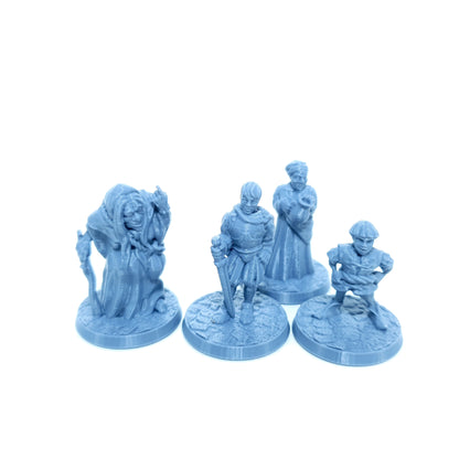 Tabletop Terrain Dorfbewohner großes Set | 28mm Fantasy Scenery für DnD, RPG und Wargaming