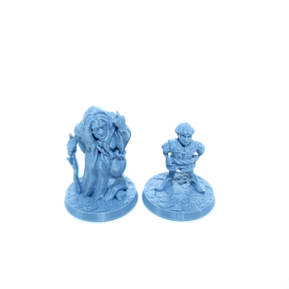 Tabletop Terrain Dorfbewohner Set 3 | 28mm Fantasy Scenery für DnD, RPG und Wargaming
