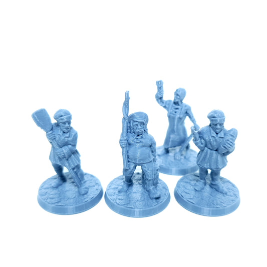Tabletop Terrain Dorfbewohner Set 1 | 28mm Fantasy Scenery für DnD, RPG und Wargaming