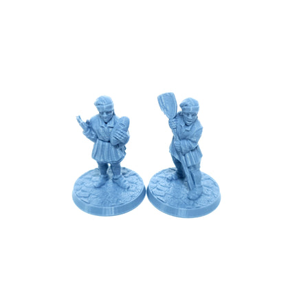 Tabletop Terrain Dorfbewohner Set 1 | 28mm Fantasy Scenery für DnD, RPG und Wargaming