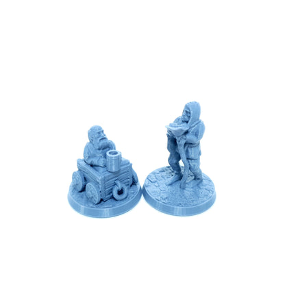 Tabletop Terrain Dorfbewohner Set 5 | 28mm Fantasy Scenery für DnD, RPG und Wargaming