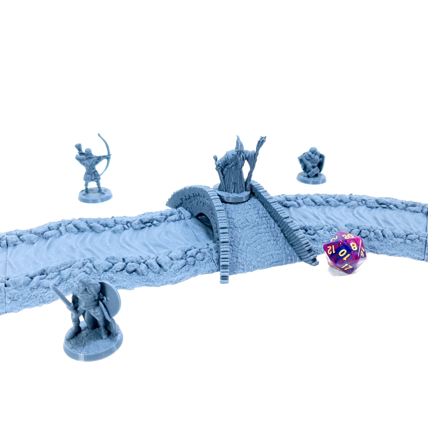 Tabletop Terrain Fluss | 28mm Fantasy Scenery für DnD, RPG und Wargaming