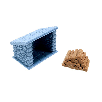 Tabletop Terrain Holz Unterstand | 28mm Fantasy Scenery für DnD, RPG und Wargaming