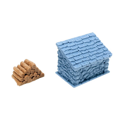 Tabletop Terrain Holz Unterstand | 28mm Fantasy Scenery für DnD, RPG und Wargaming