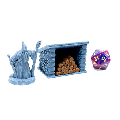 Tabletop Terrain Holz Unterstand | 28mm Fantasy Scenery für DnD, RPG und Wargaming