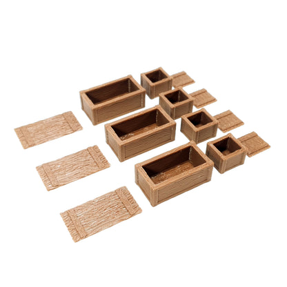 Tabletop Terrain Kisten x 7 | 28mm Fantasy Scenery für DnD, RPG und Wargaming
