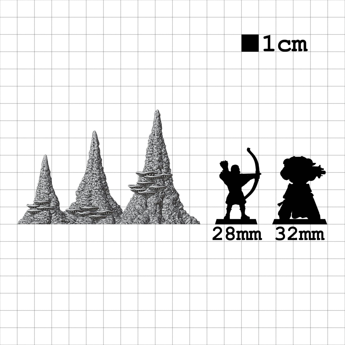 Tabletop Terrain Stalagmit x2 | 28mm Fantasy Scenery für DnD, RPG und Wargaming