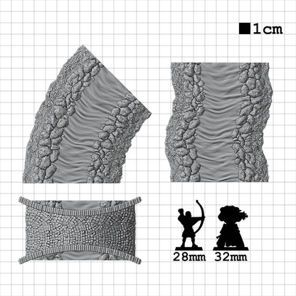 Tabletop Terrain Fluss | 28mm Fantasy Scenery für DnD, RPG und Wargaming