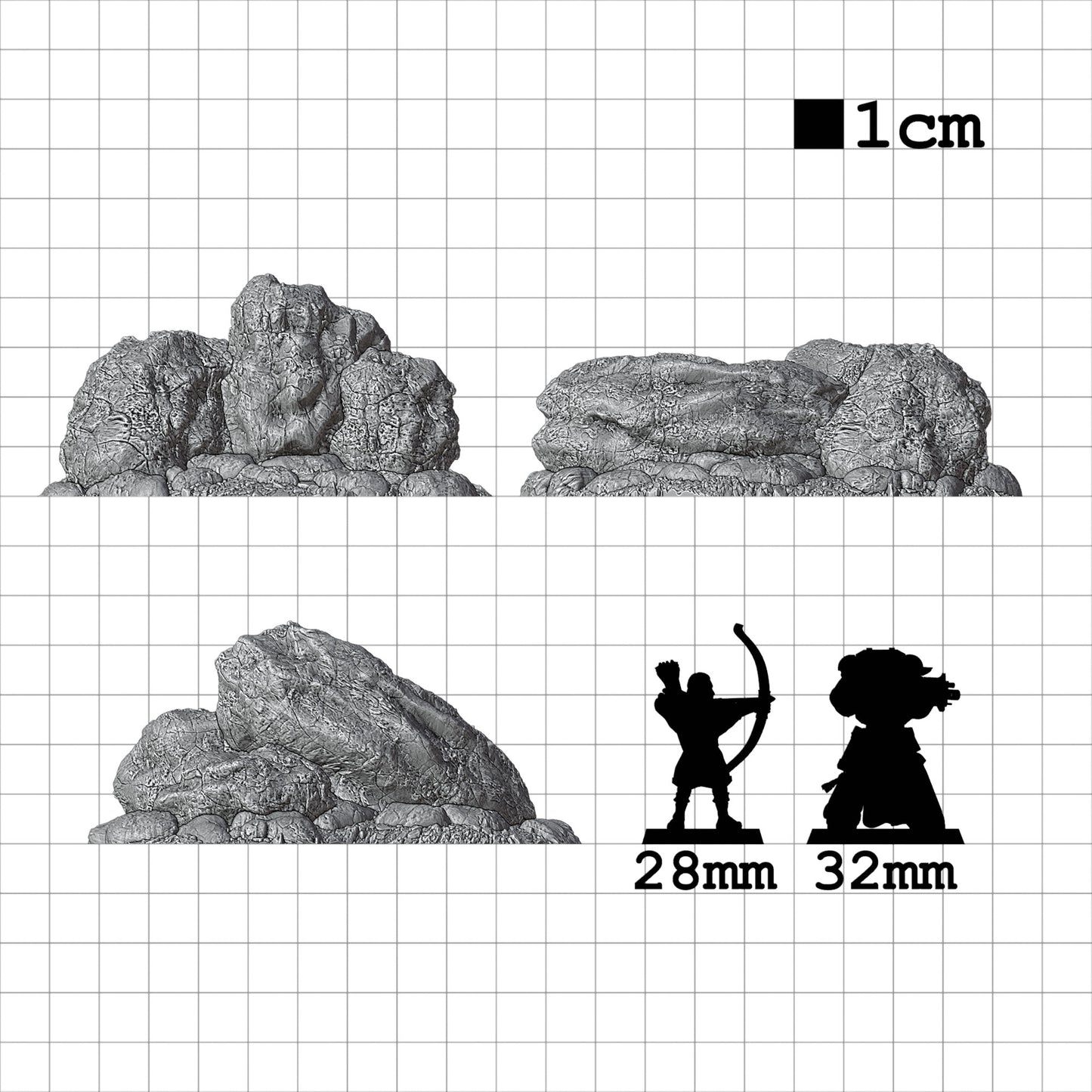 Tabletop Terrain Felsen | 28mm Fantasy Scenery für DnD, RPG und Wargaming