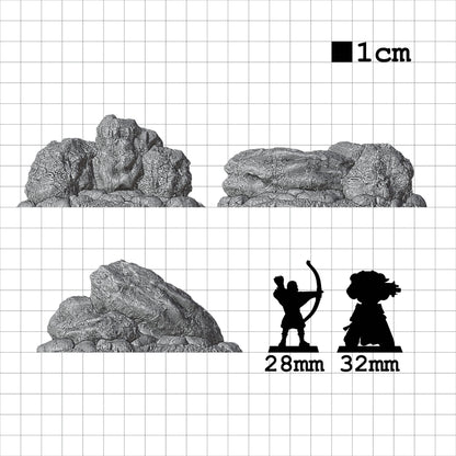Tabletop Terrain Felsen | 28mm Fantasy Scenery für DnD, RPG und Wargaming