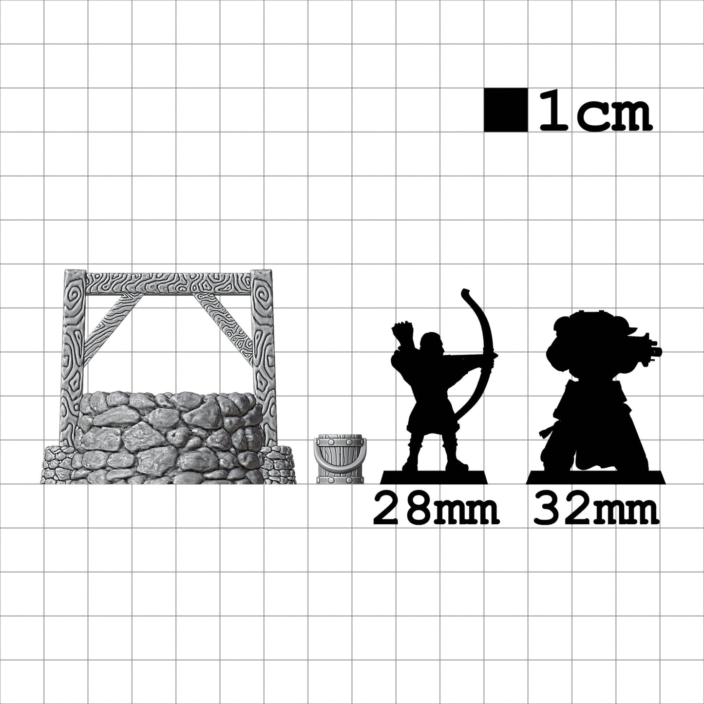 Tabletop Terrain Brunnen | 28mm Fantasy Scenery für DnD, RPG und Wargaming