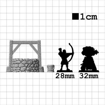 Tabletop Terrain Brunnen | 28mm Fantasy Scenery für DnD, RPG und Wargaming