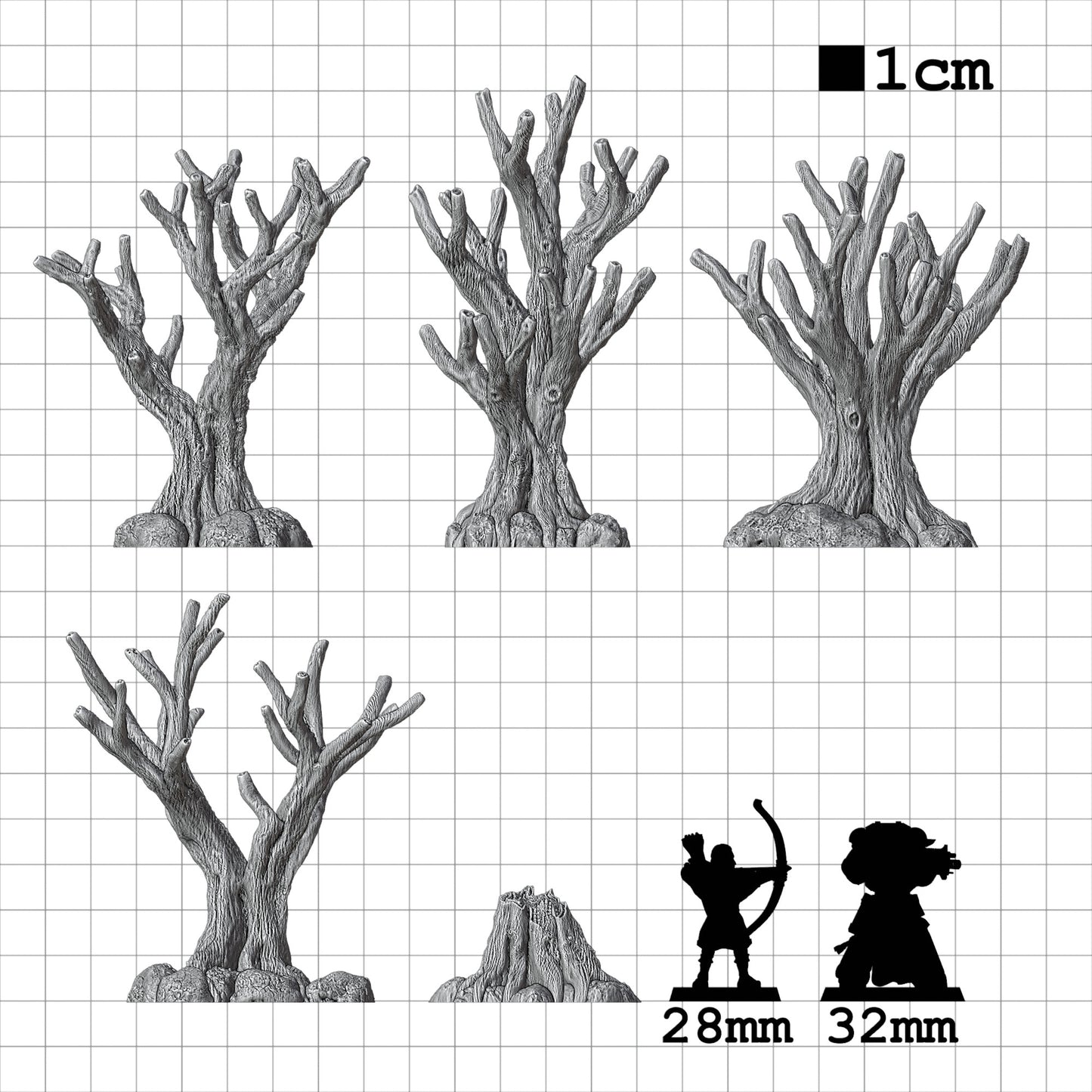 Tabletop Terrain Bäume | 28mm Fantasy Scenery für DnD, RPG und Wargaming