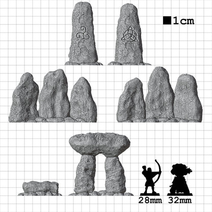 Tabletop Terrain Runen Zirkel | 28mm Fantasy Scenery für DnD, RPG und Wargaming