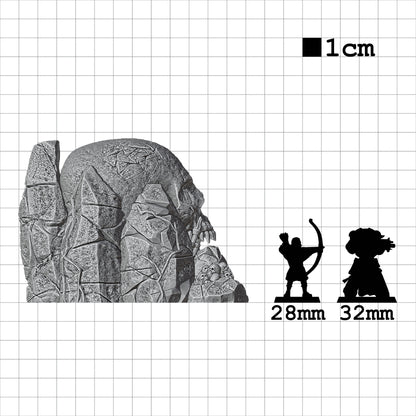 Tabletop Terrain Totenkopf Höhle | 28mm Fantasy Scenery für DnD, RPG und Wargaming