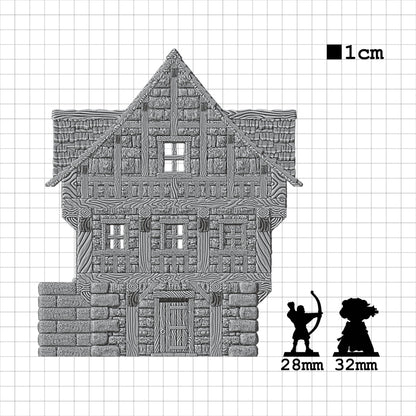 Tabletop Terrain Dorf Haus 5 | 28mm Fantasy Scenery für DnD, RPG und Wargaming