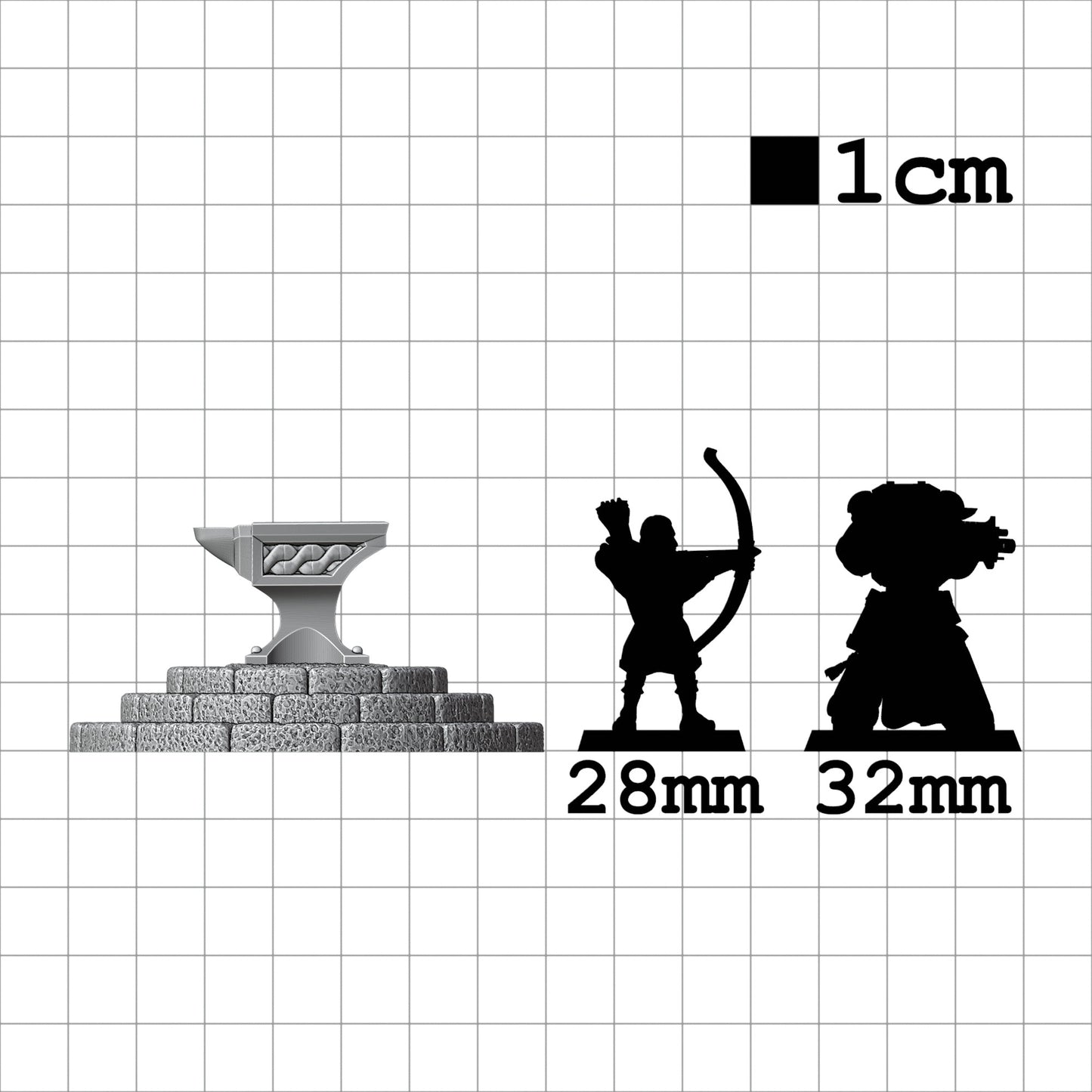 Tabletop Terrain Amboss | 28mm Fantasy Scenery für DnD, RPG und Wargaming