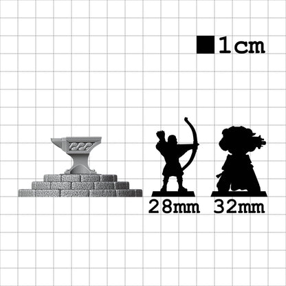 Tabletop Terrain Amboss | 28mm Fantasy Scenery für DnD, RPG und Wargaming