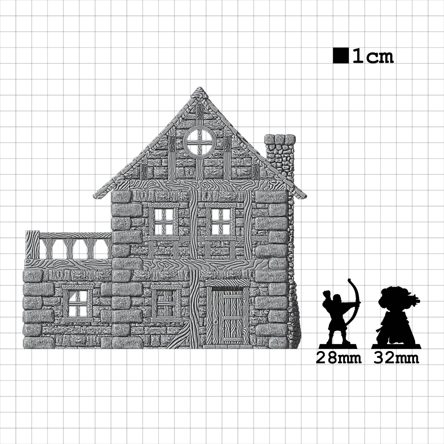 Tabletop Terrain Dorf Haus 2 | 28mm Fantasy Scenery für DnD, RPG und Wargaming