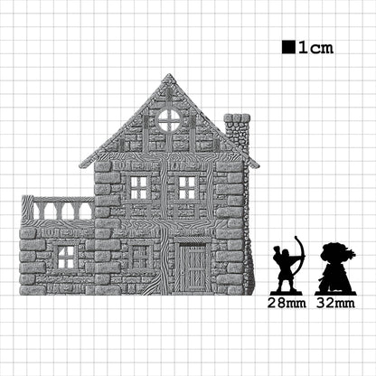 Tabletop Terrain Dorf Haus 2 | 28mm Fantasy Scenery für DnD, RPG und Wargaming