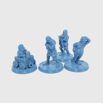 Tabletop Terrain Dorfbewohner Set 5 | 28mm Fantasy Scenery für DnD, RPG und Wargaming