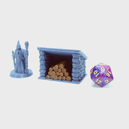 Tabletop Terrain Holz Unterstand | 28mm Fantasy Scenery für DnD, RPG und Wargaming