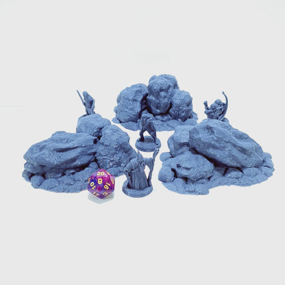 Tabletop Terrain Felsen | 28mm Fantasy Scenery für DnD, RPG und Wargaming