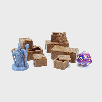 Tabletop Terrain Kisten x 7 | 28mm Fantasy Scenery für DnD, RPG und Wargaming