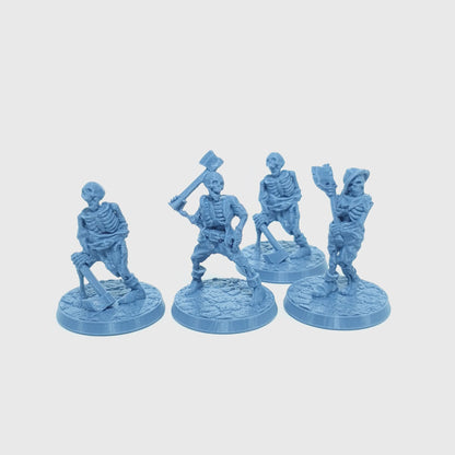 Tabletop Terrain Skelette mit Axt | 28mm Fantasy Scenery für DnD, RPG und Wargaming