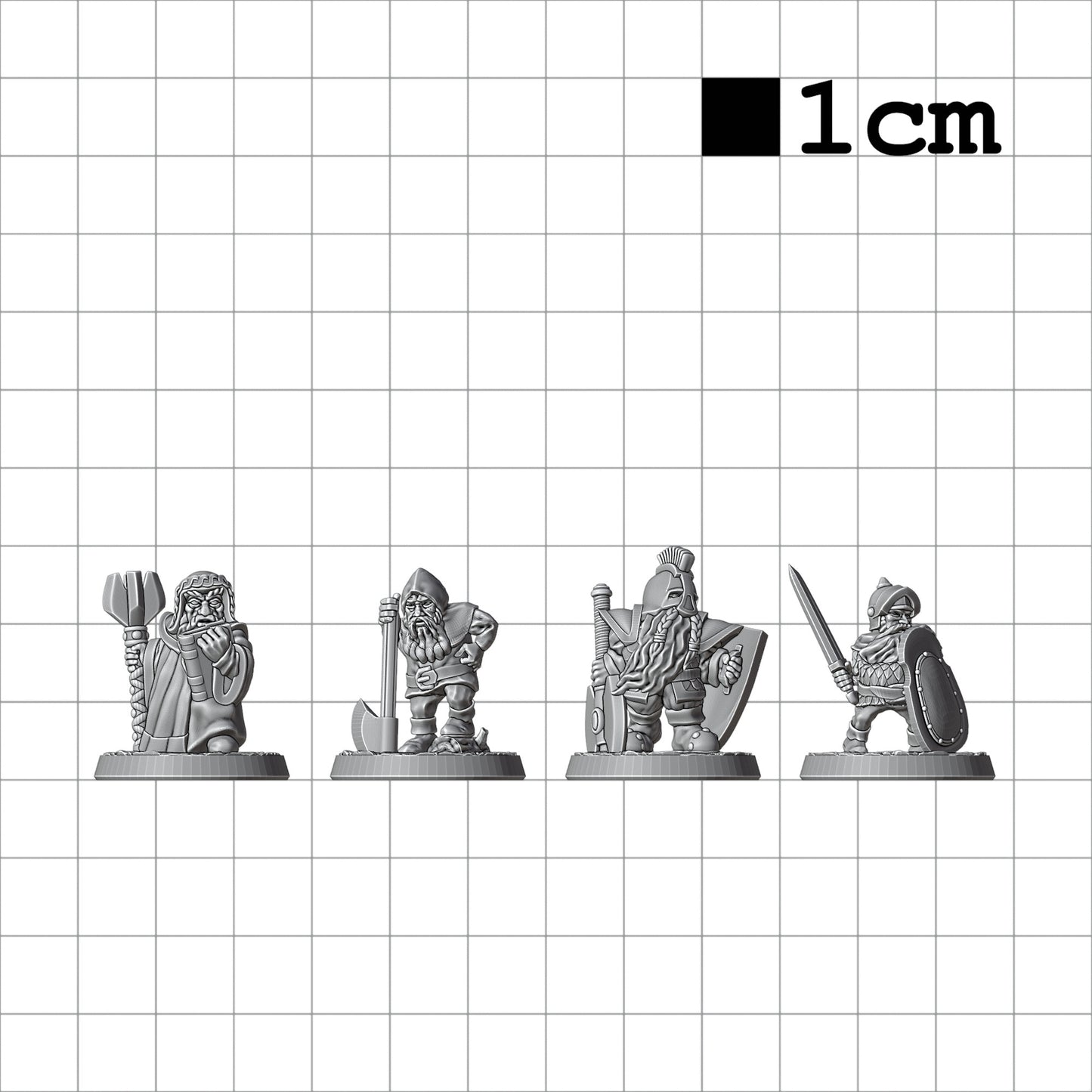 Tabletop Terrain Zwerg Krieger Set 1 | 28mm Fantasy Scenery für DnD, RPG und Wargaming