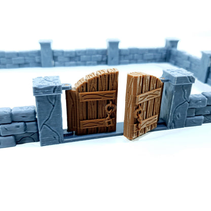 Tabletop Terrain Mauern mit Tor | 28mm Fantasy Scenery für DnD, RPG und Wargaming
